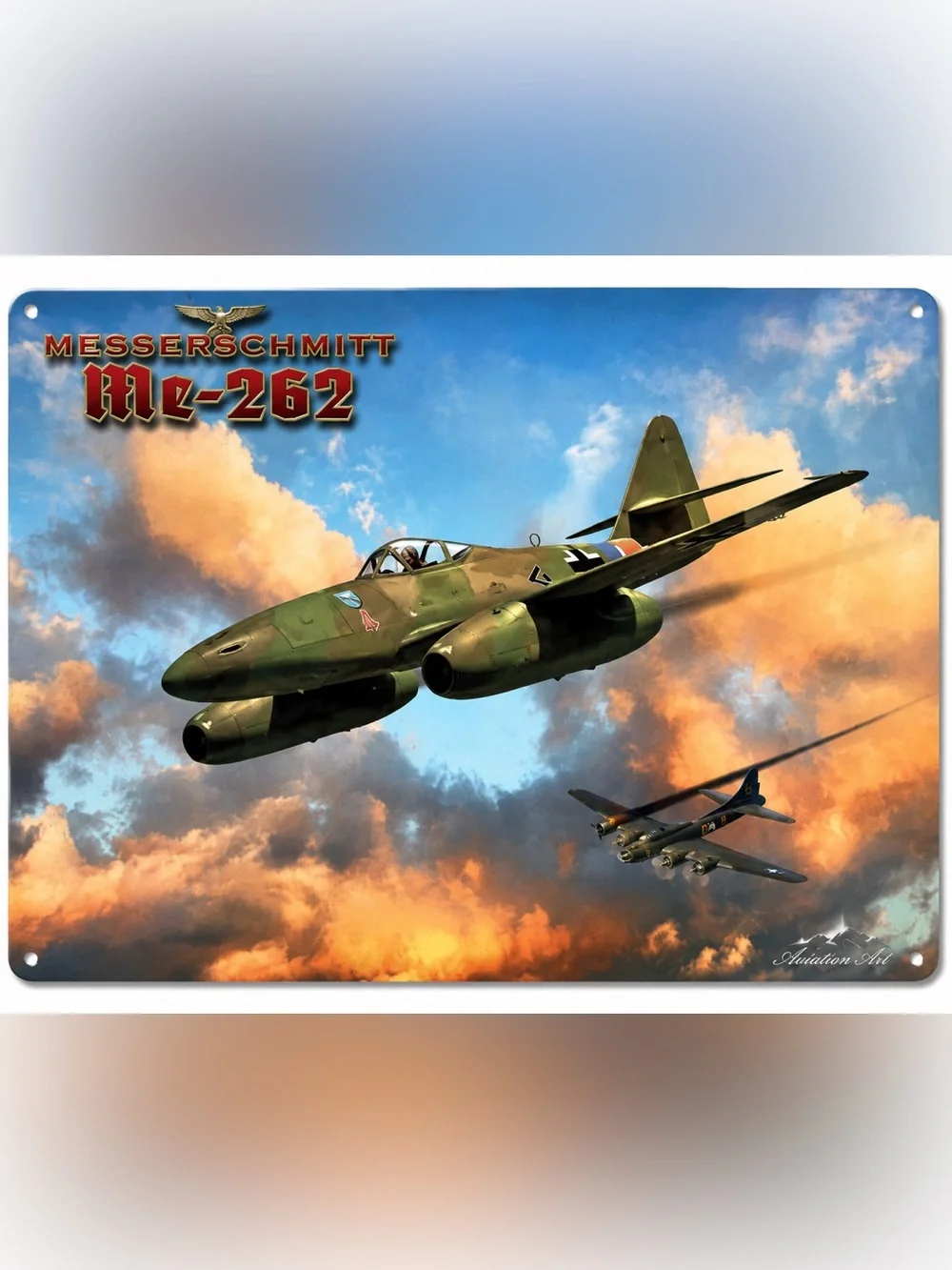 NEW Heavy Duty Steel Messerschmitt Me-262 Metal Sign